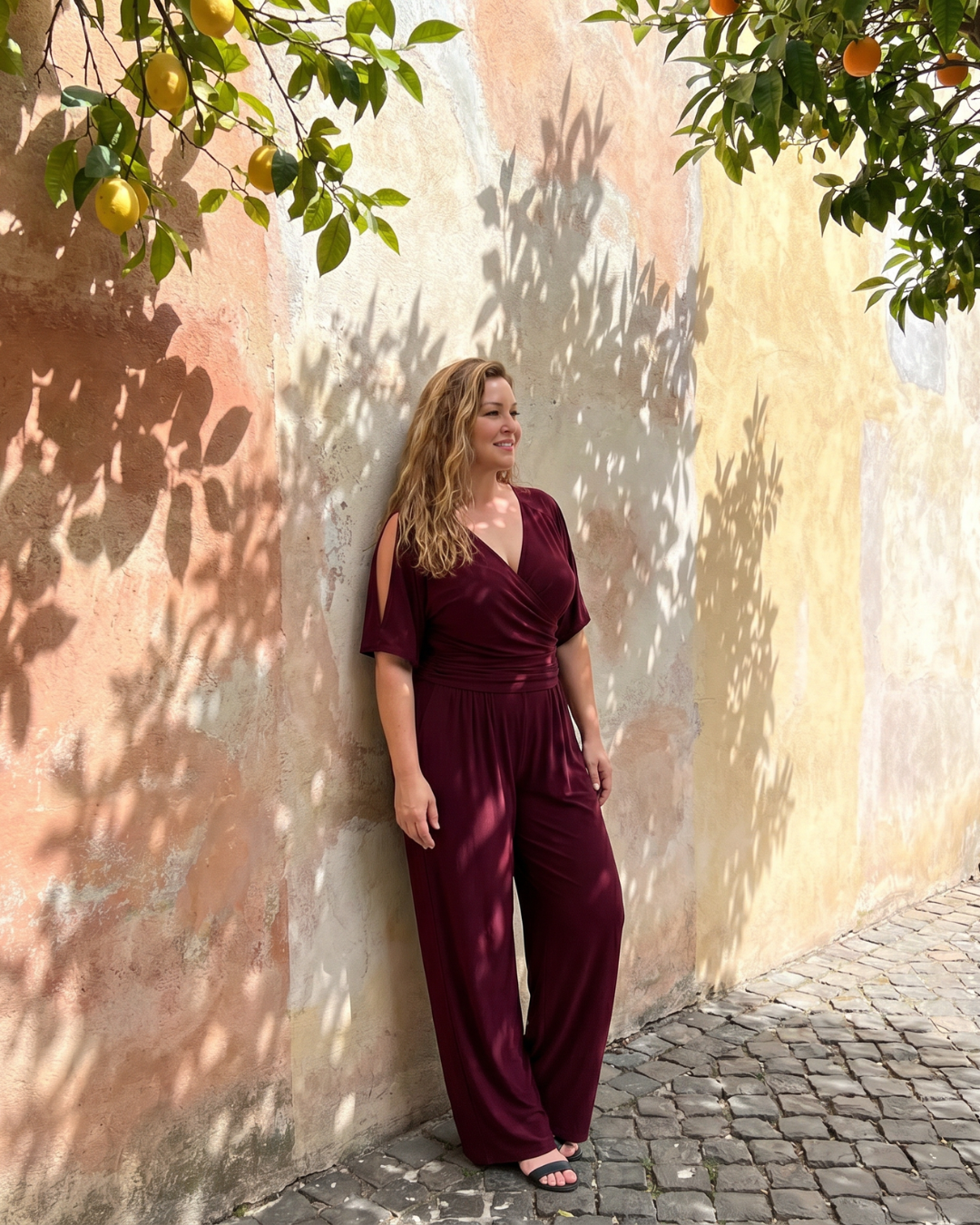 Nyxara | Koude Schouder Wrap Taille Relaxed Jumpsuit