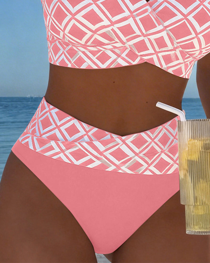 Bikini in Twee Stukken Met Bh Snit En Diamantmotief
