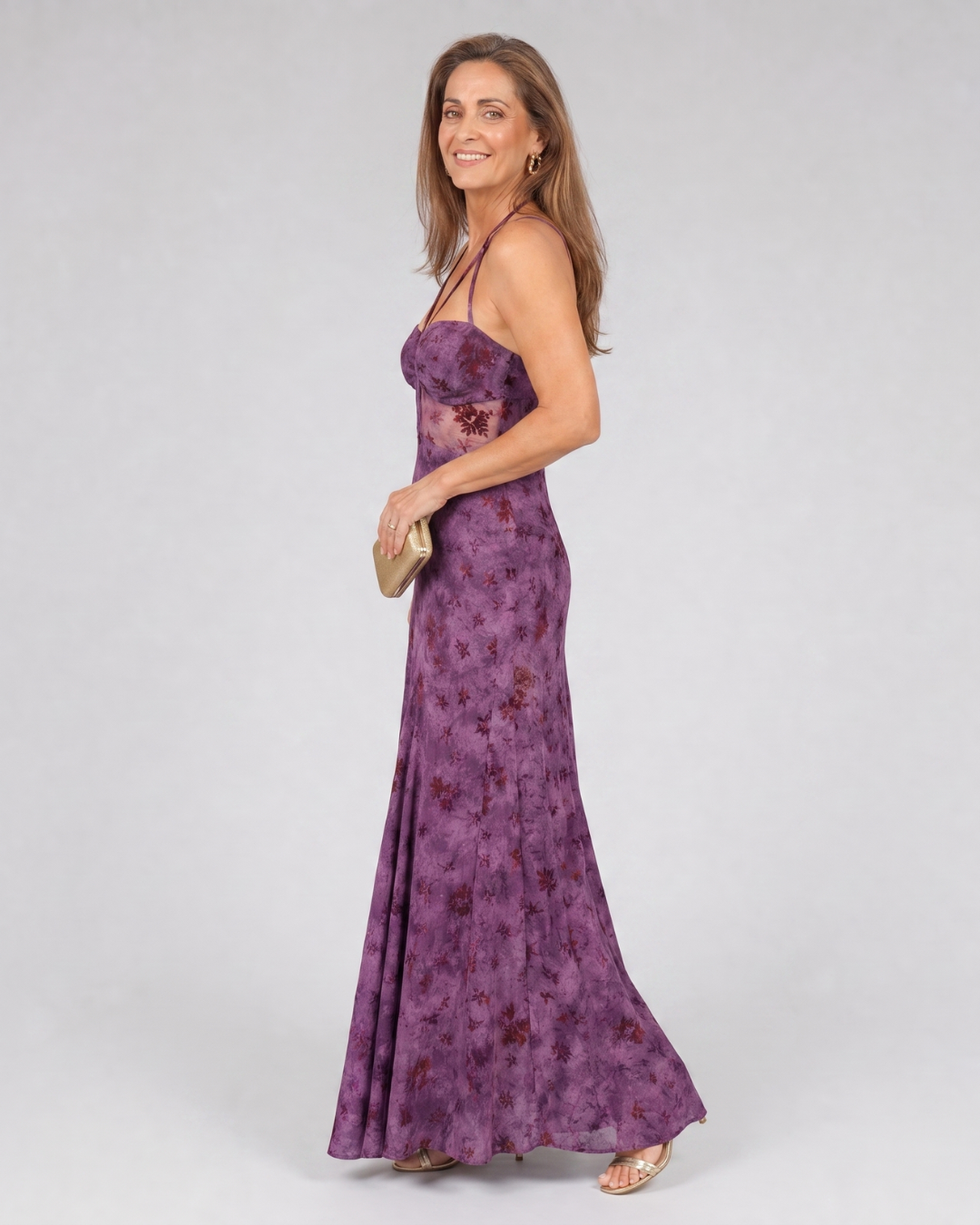 Seque | Bloemenprint Strapless Mouwloze Midi Jurk