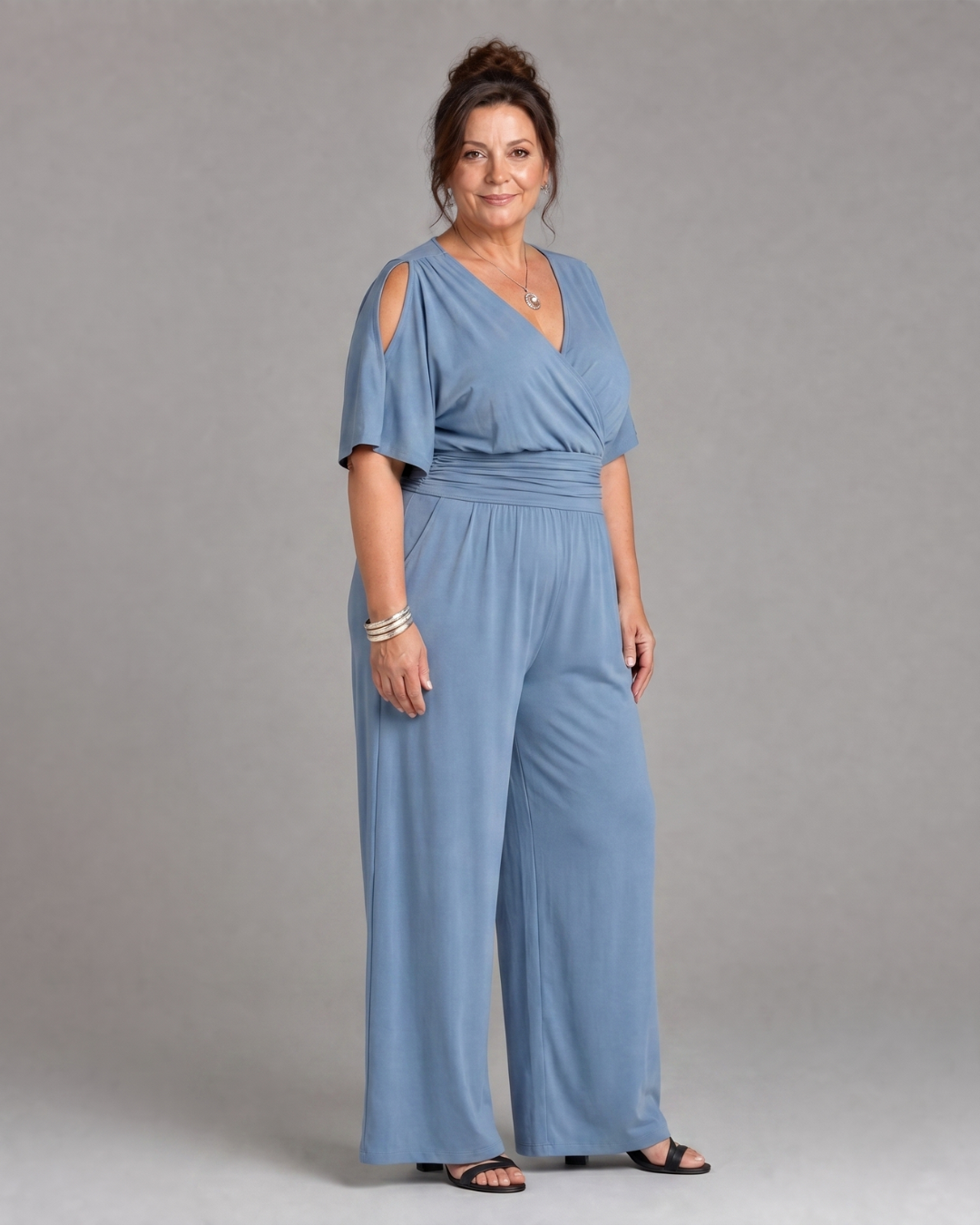 Nyxara | Koude Schouder Wrap Taille Relaxed Jumpsuit