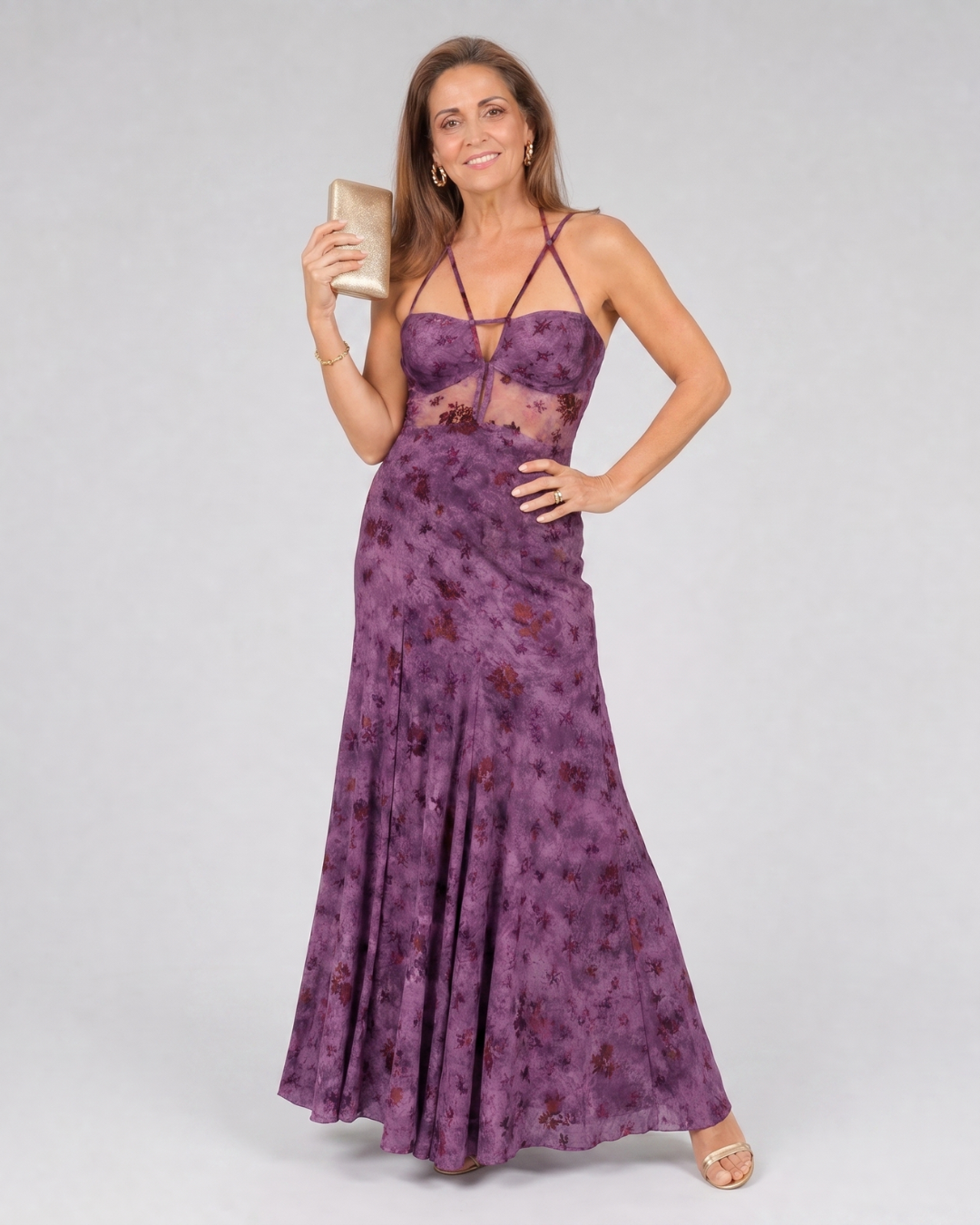 Seque | Bloemenprint Strapless Mouwloze Midi Jurk