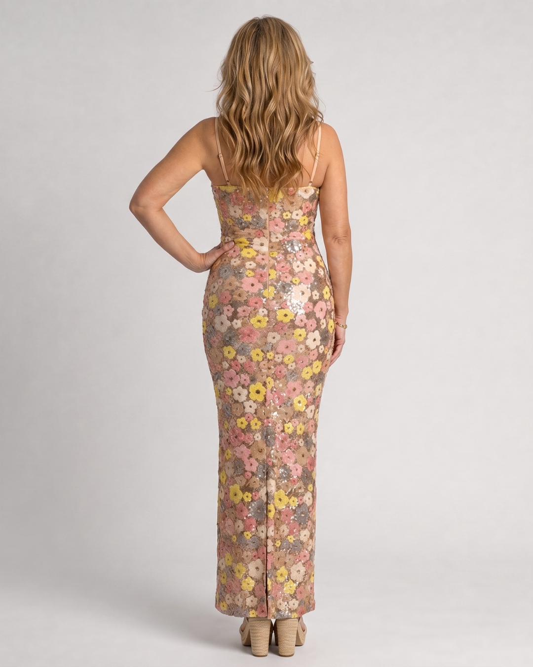 Siqua | Ditsy Bloemen Mouwloze Bodycon Midi Jurk