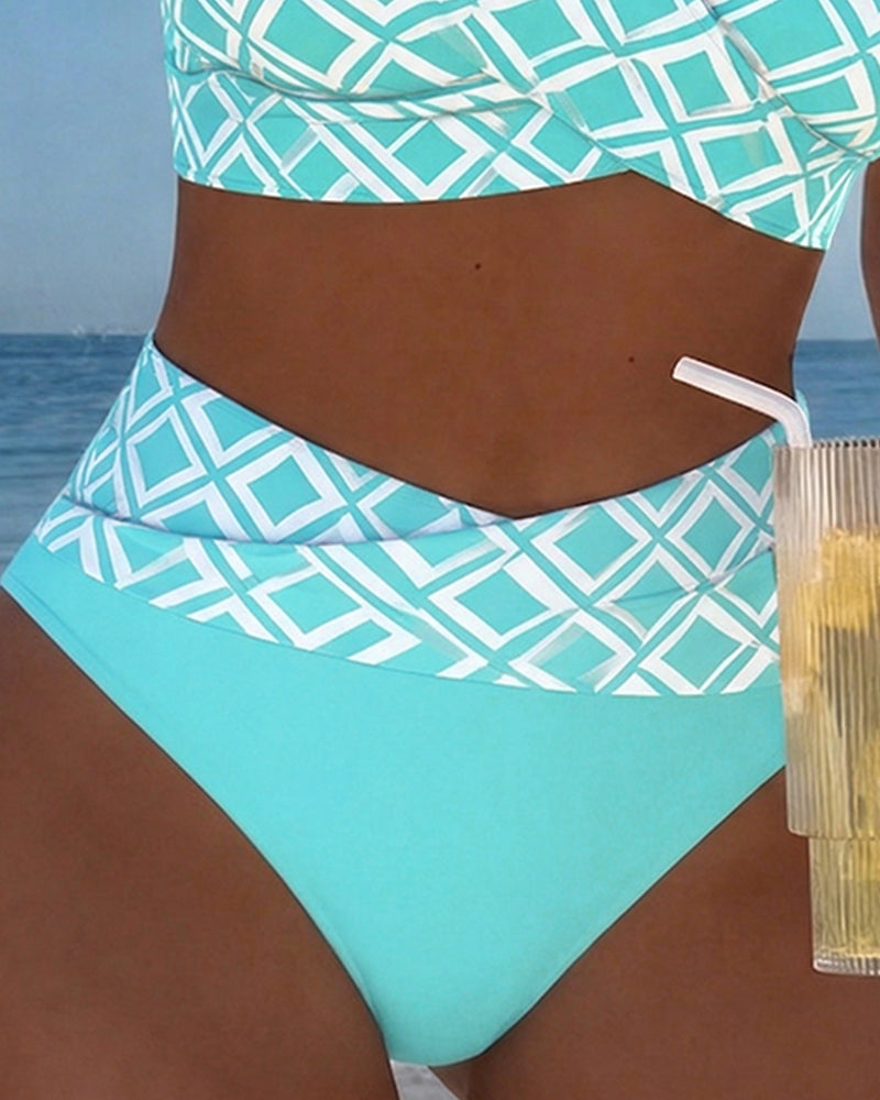 Bikini in Twee Stukken Met Bh Snit En Diamantmotief