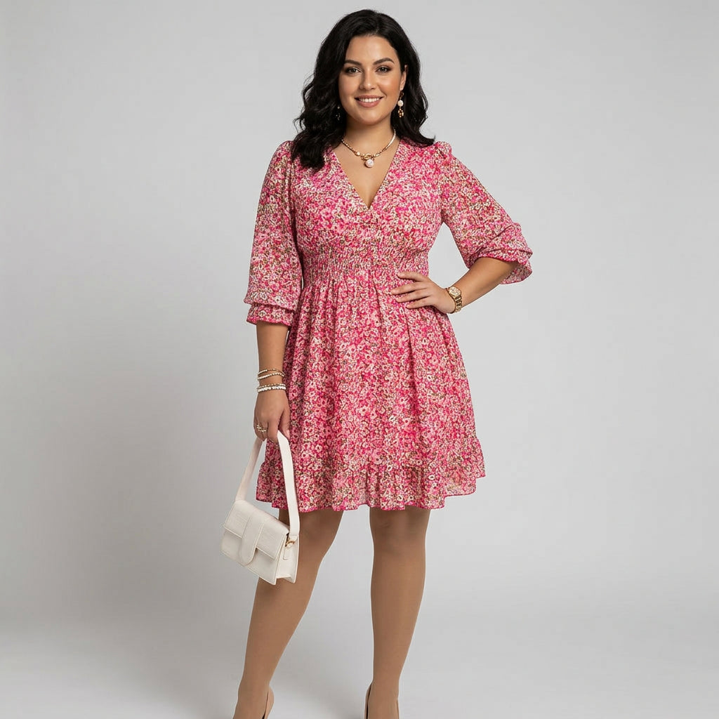 Linnea | Bloemen Puff Sleeve Jurk