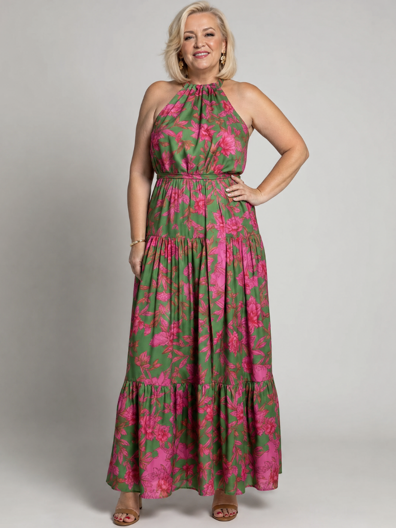 Rowen | Draped Halter Midi-jurk