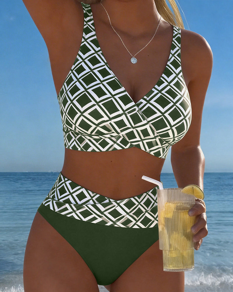 Bikini in Twee Stukken Met Bh Snit En Diamantmotief