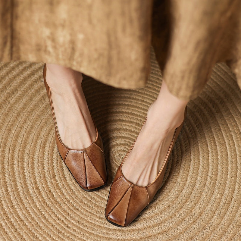 Marisol Leren Vierkante Pumps