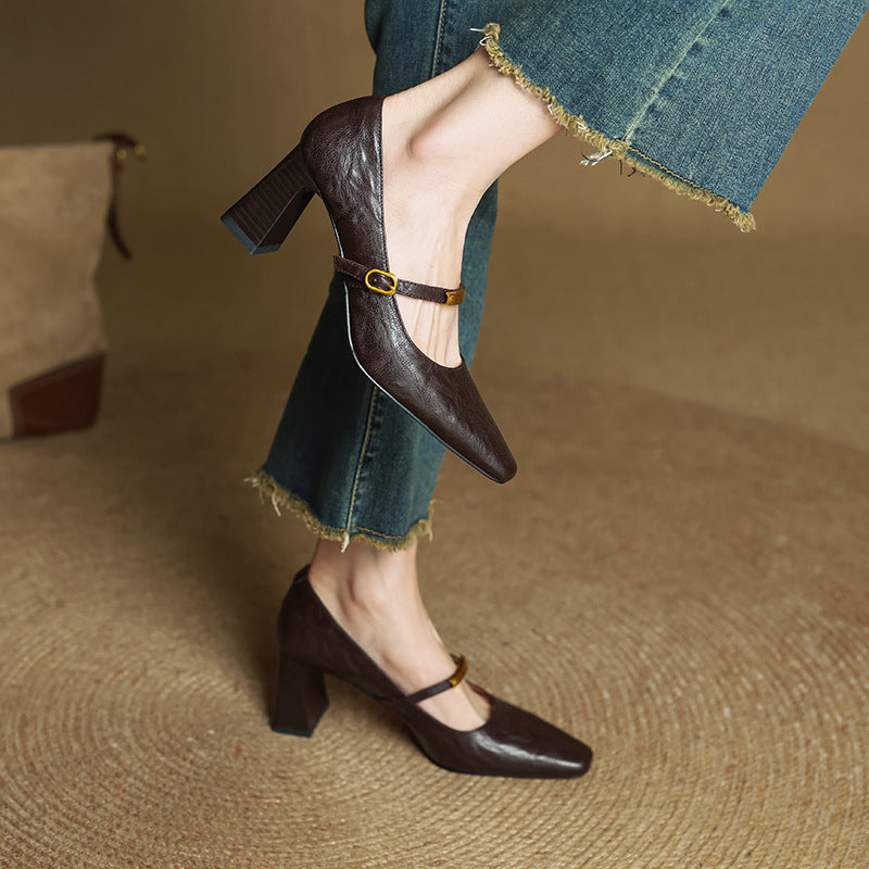Marleon Leren Hakpumps