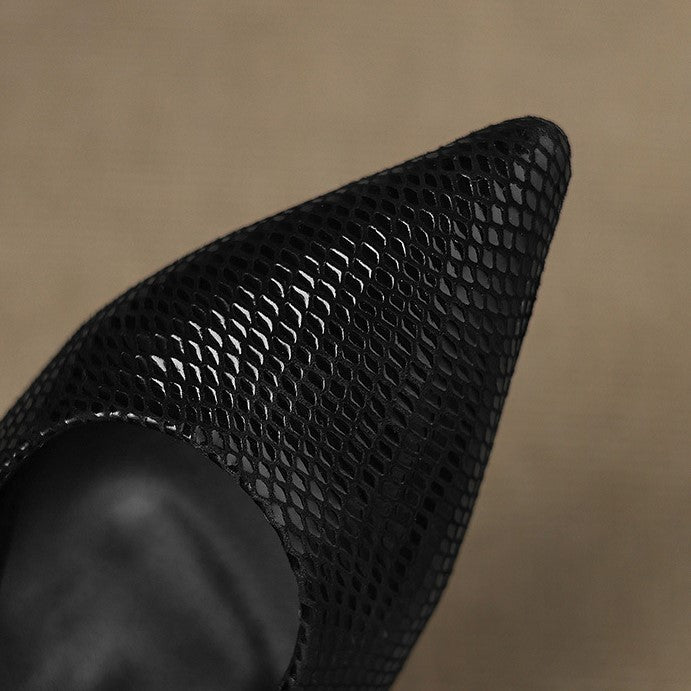 Céliane Puntige Leren Slingback Hakken
