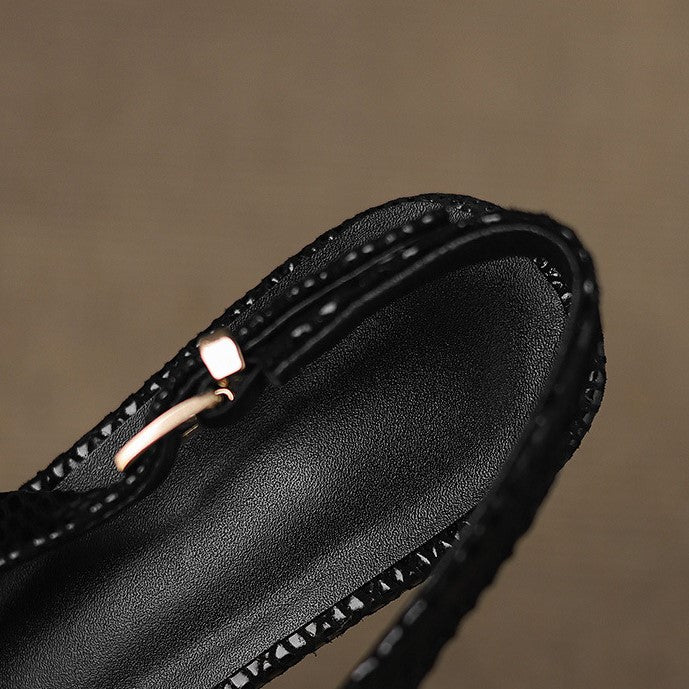 Céliane Puntige Leren Slingback Hakken