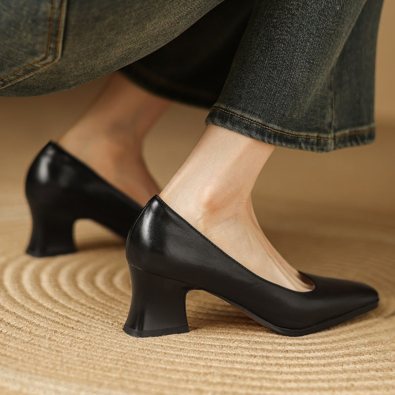 Oriel Leren Vierkante Hakken