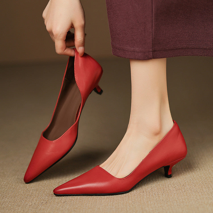 Orlisse Leren Kitten Hak Pumps