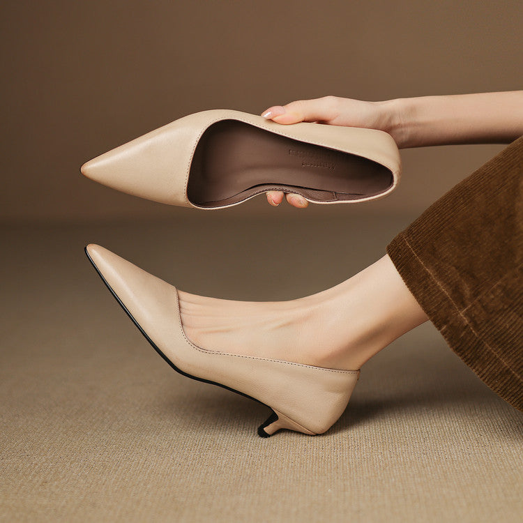 Orlisse Leren Kitten Hak Pumps