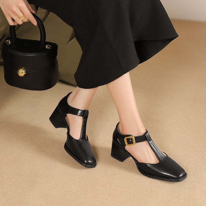 Marcele T-Strap Leren Pumps