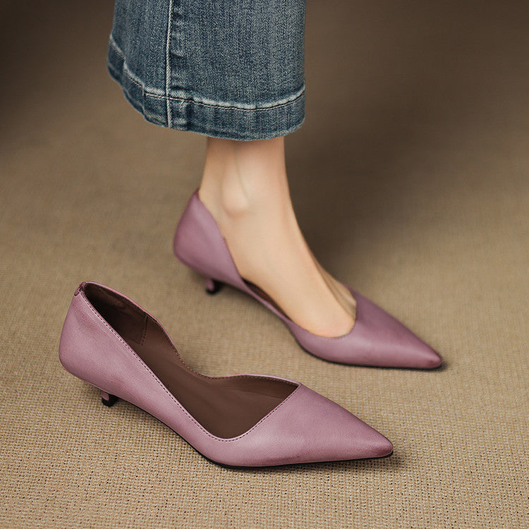 Orlisse Leren Kitten Hak Pumps