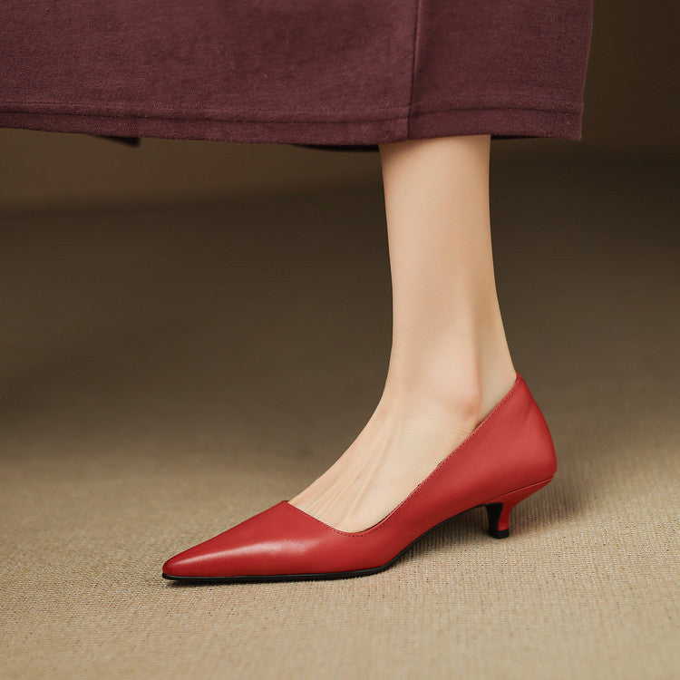 Orlisse Leren Kitten Hak Pumps