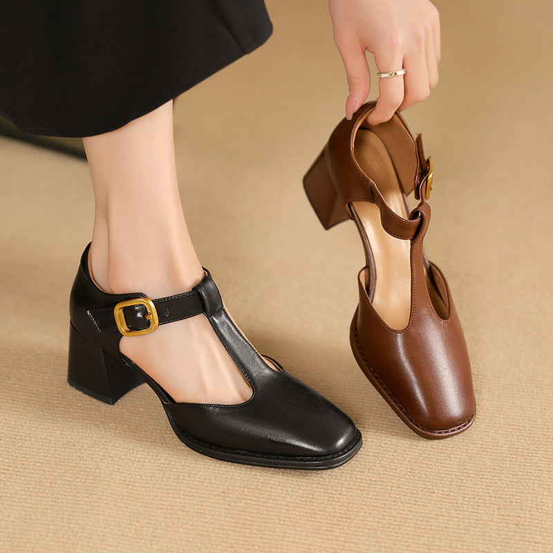 Marcele T-Strap Leren Pumps