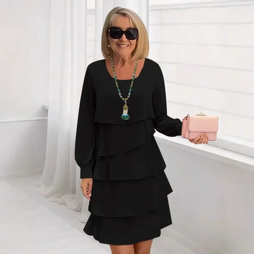 Margaret | Elegante Comfort Ruffle Jurk Lange Mouwen
