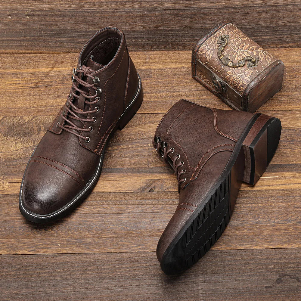 Hal | Runde Zehen Derby-Stiefel