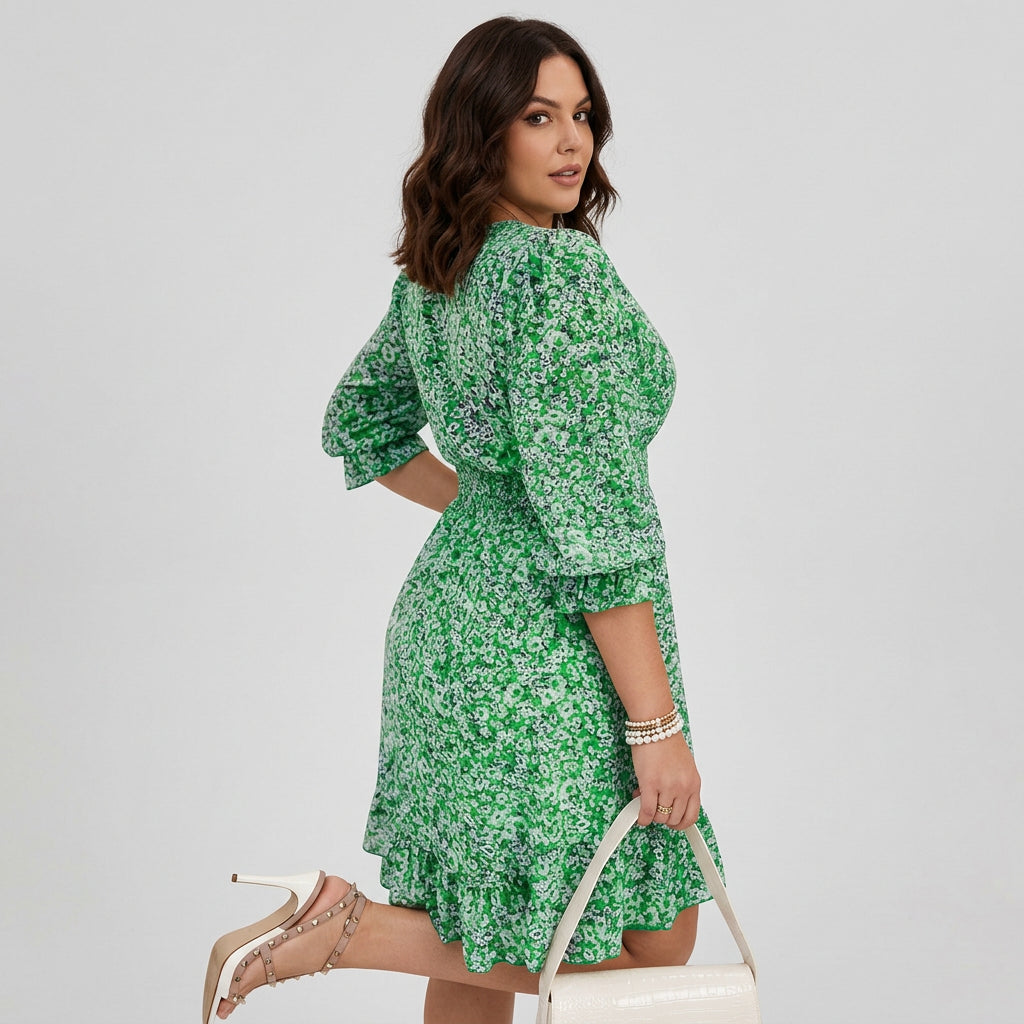 Linnea | Bloemen Puff Sleeve Jurk