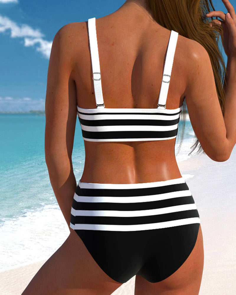 Bloom | Bikini met hoge taille in streepdesign