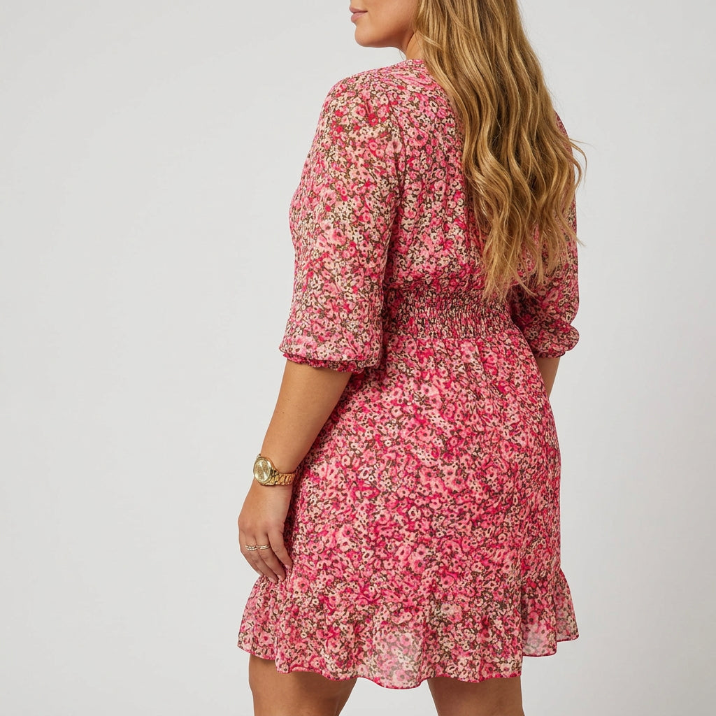Linnea | Bloemen Puff Sleeve Jurk