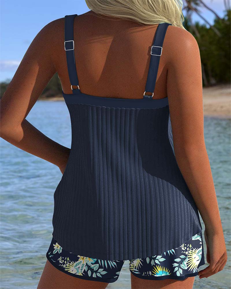 Bloom | Gestreepte tankini met twee-delige strandbroek
