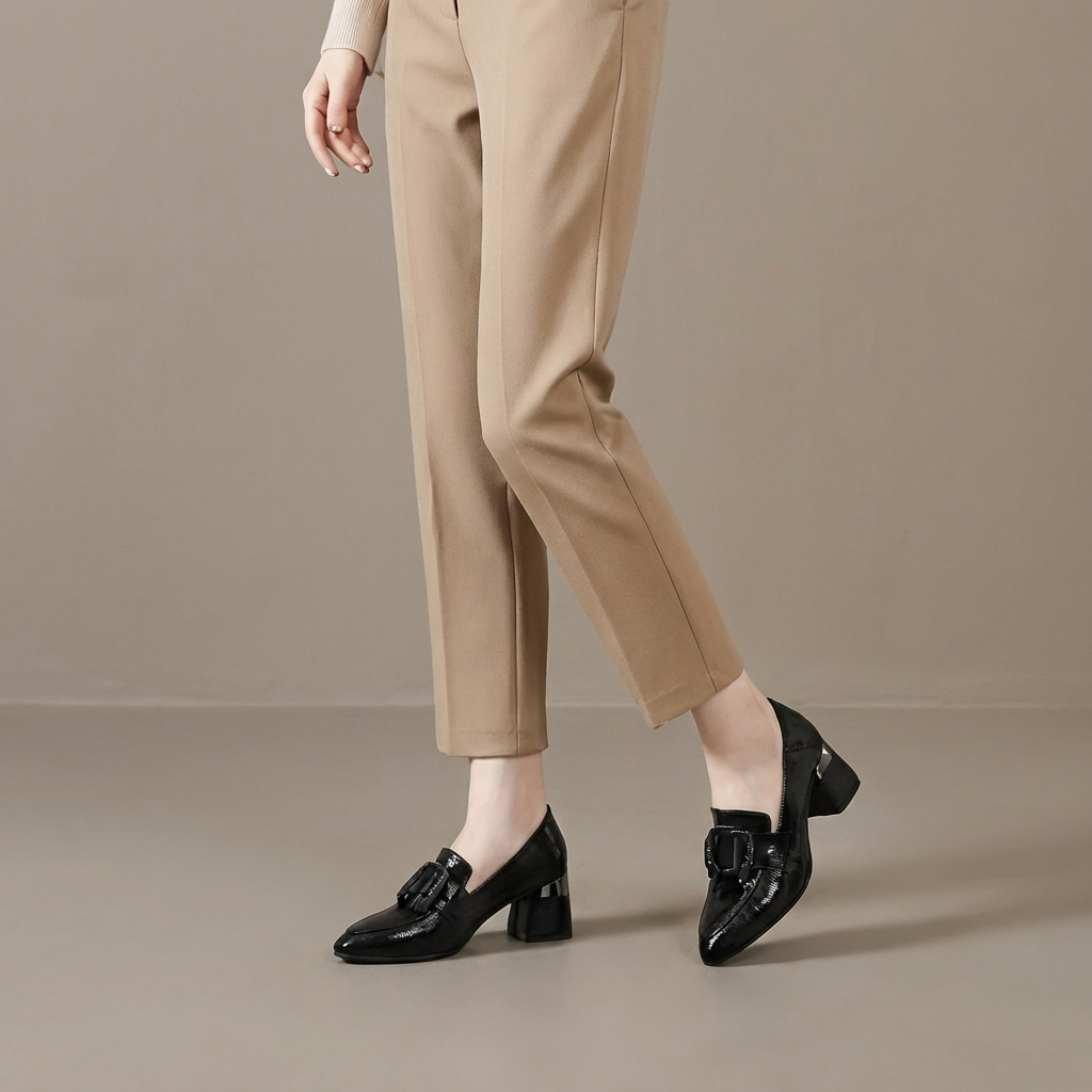 Valora Leren Loafer Hakken