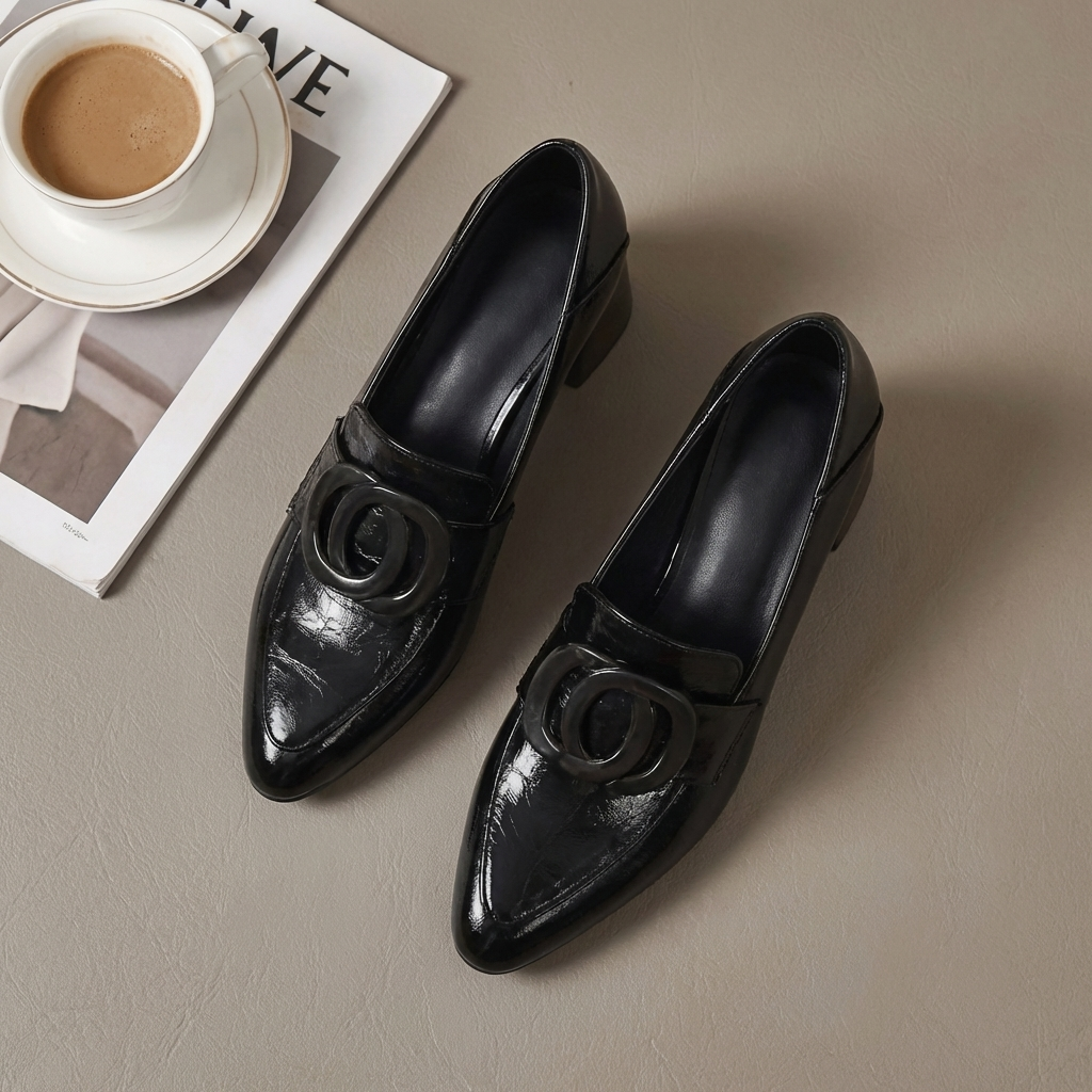Valora Leren Loafers Hakken