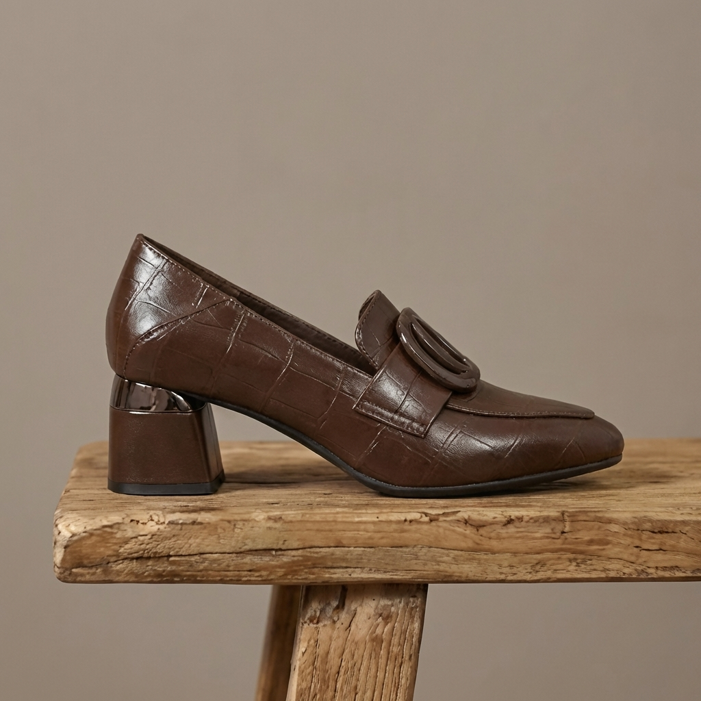 Valora Leren Loafer Hakken