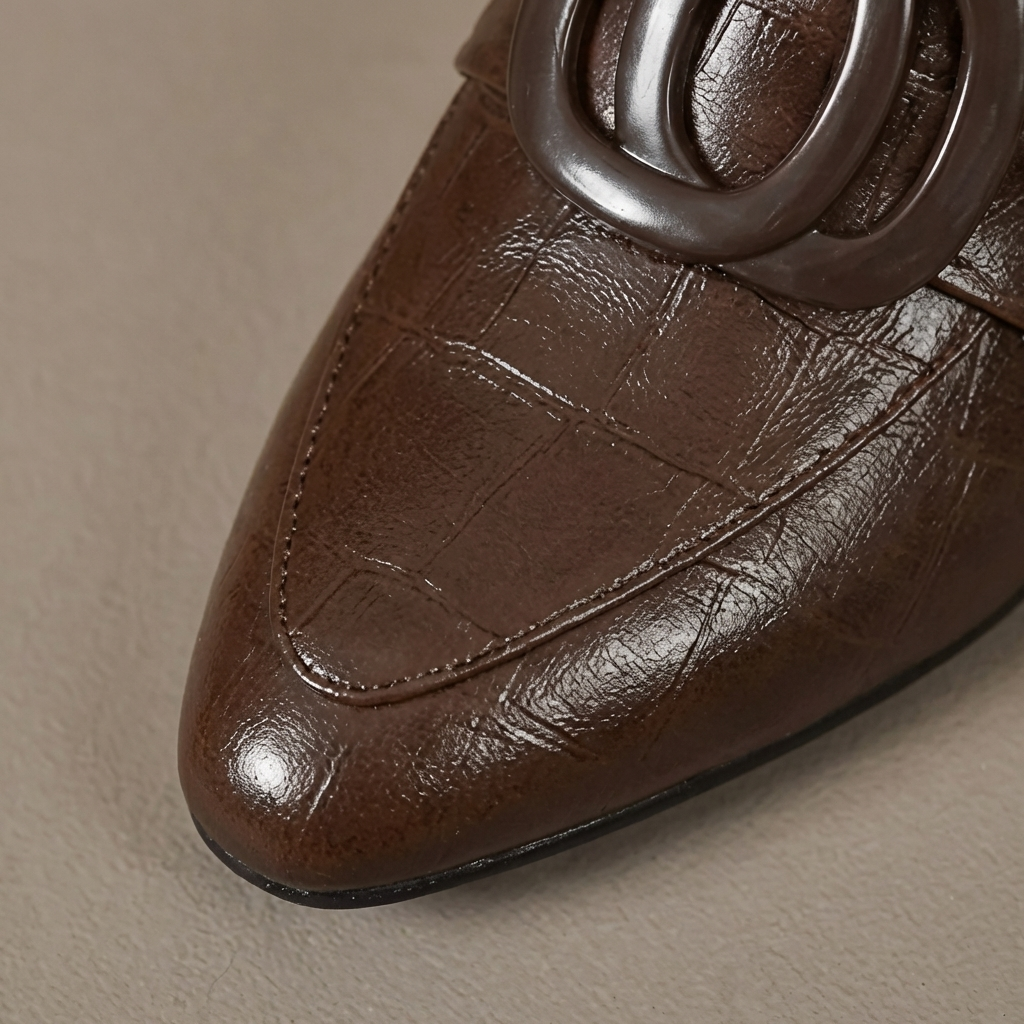 Valora Leren Loafers Hakken