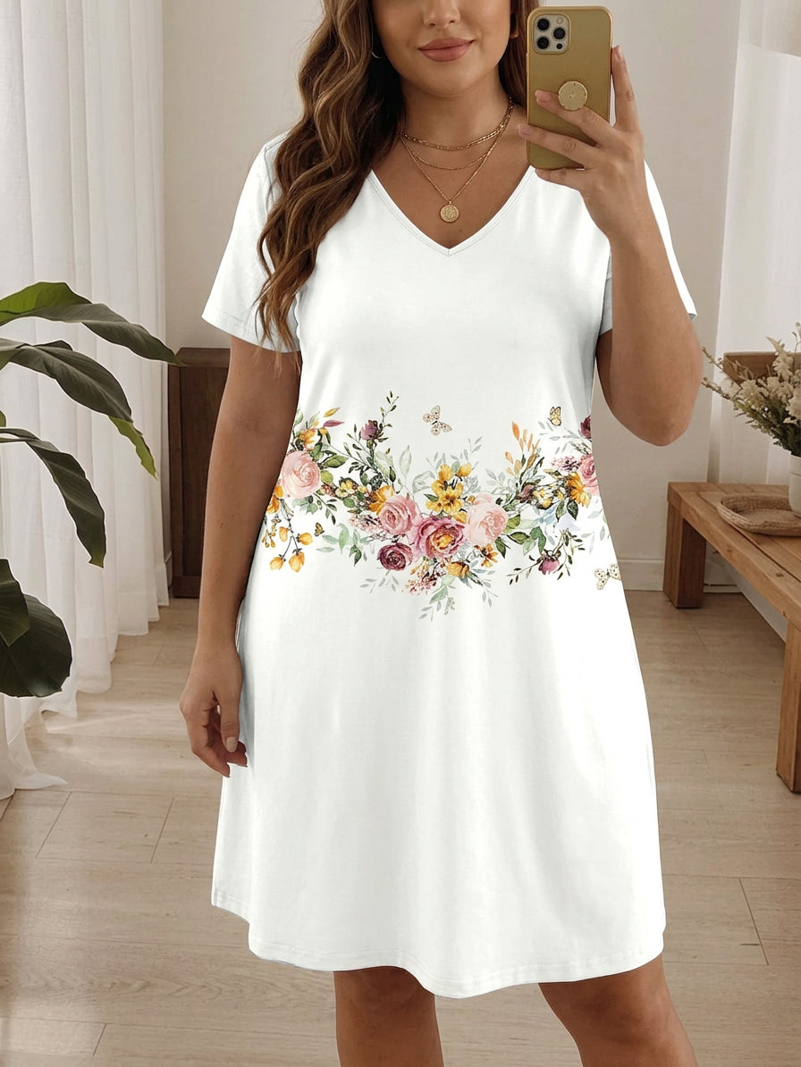 Colette - Gedrukt Bloemen Jurk