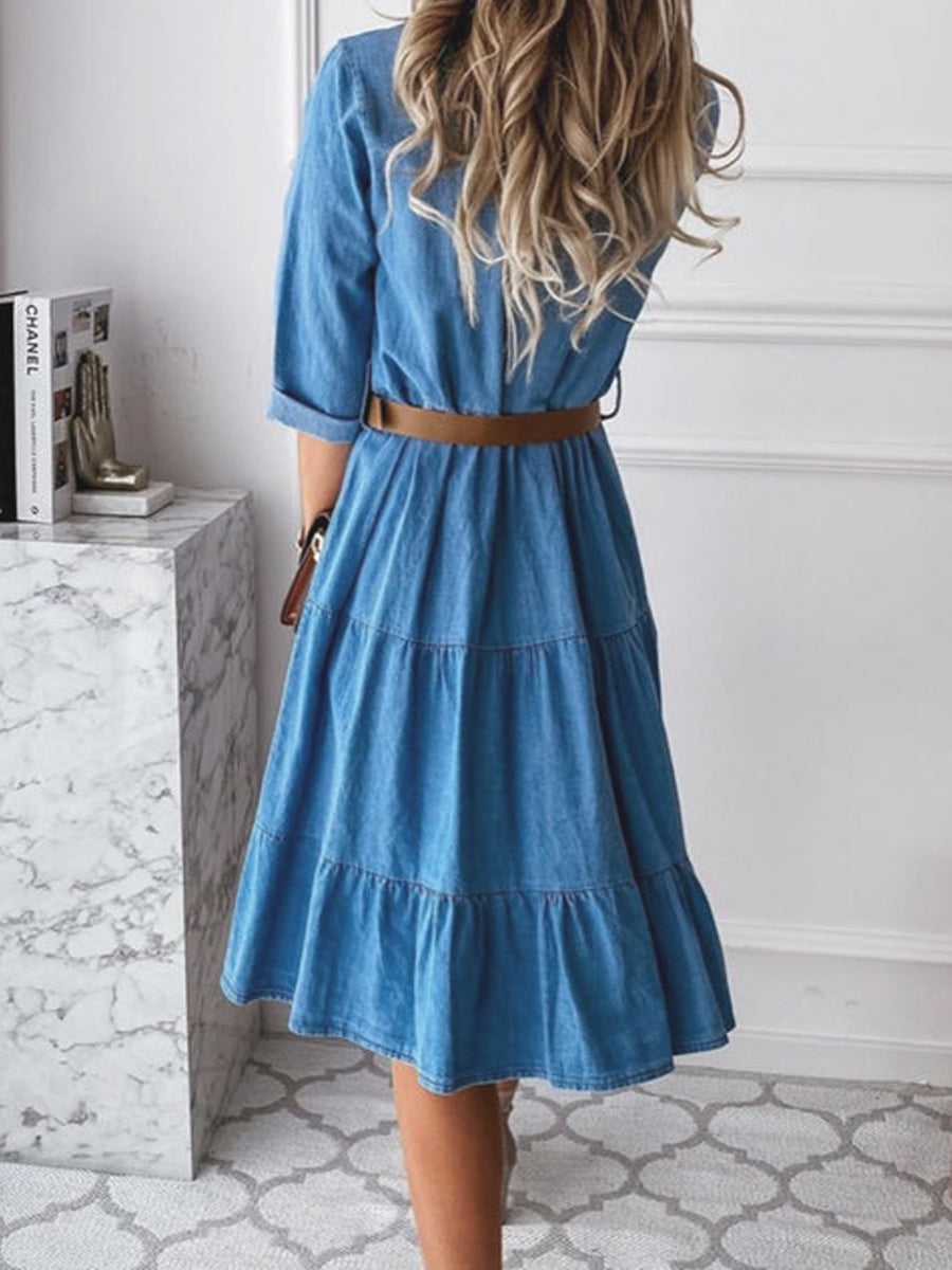 Barbara | Casual Elegante Denim Jurk