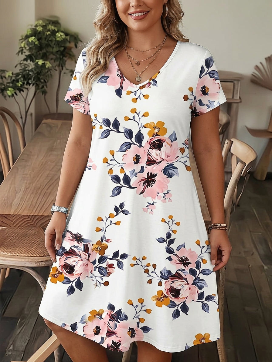 Colette - Gedrukt Bloemen Jurk