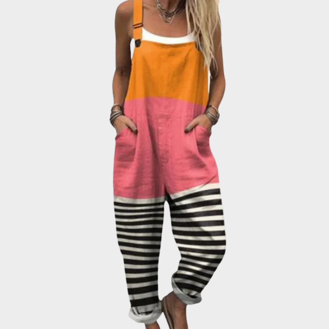 Sanne Linnen Jumpsuit met Bloemenprint