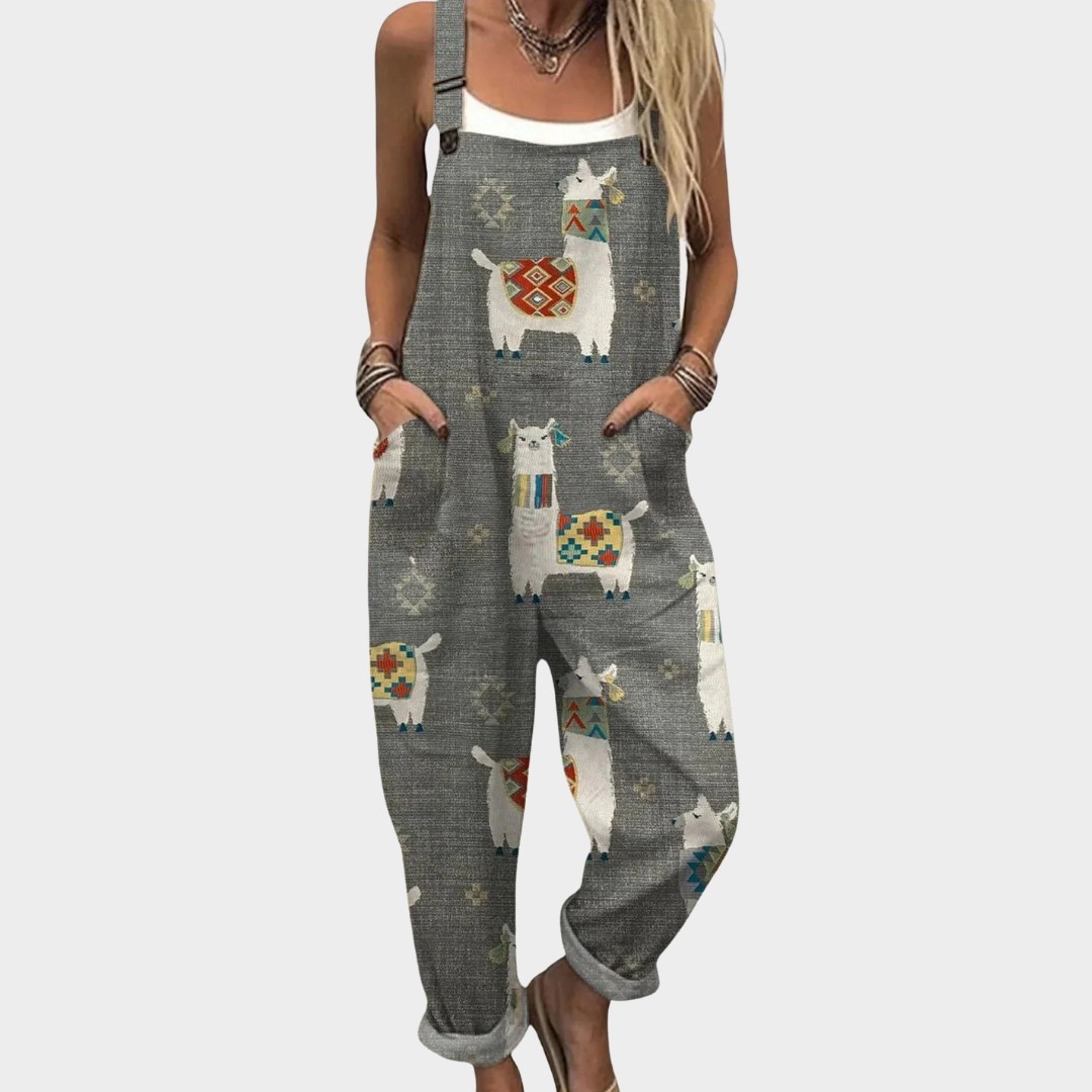 Comfortabele Gedrukte Dungarees