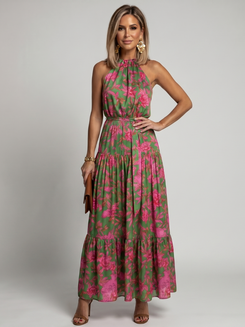 Rowen | Draped Halter Midi-jurk
