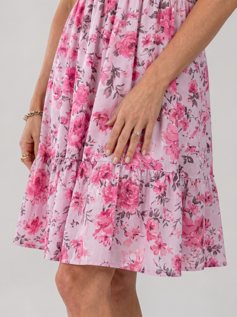 Rosabelle | Spaghetti Bandjes Bloemenprint Jurk tot de Knie