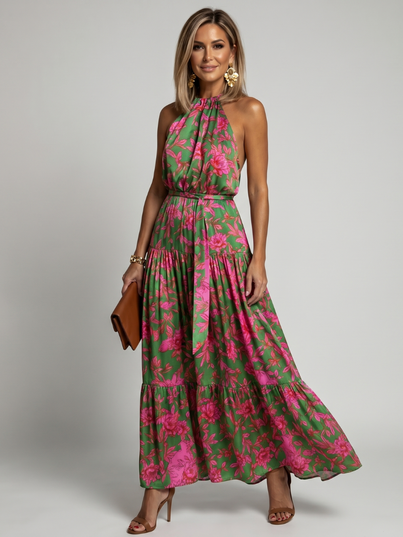 Rowen | Draped Halter Midi-jurk