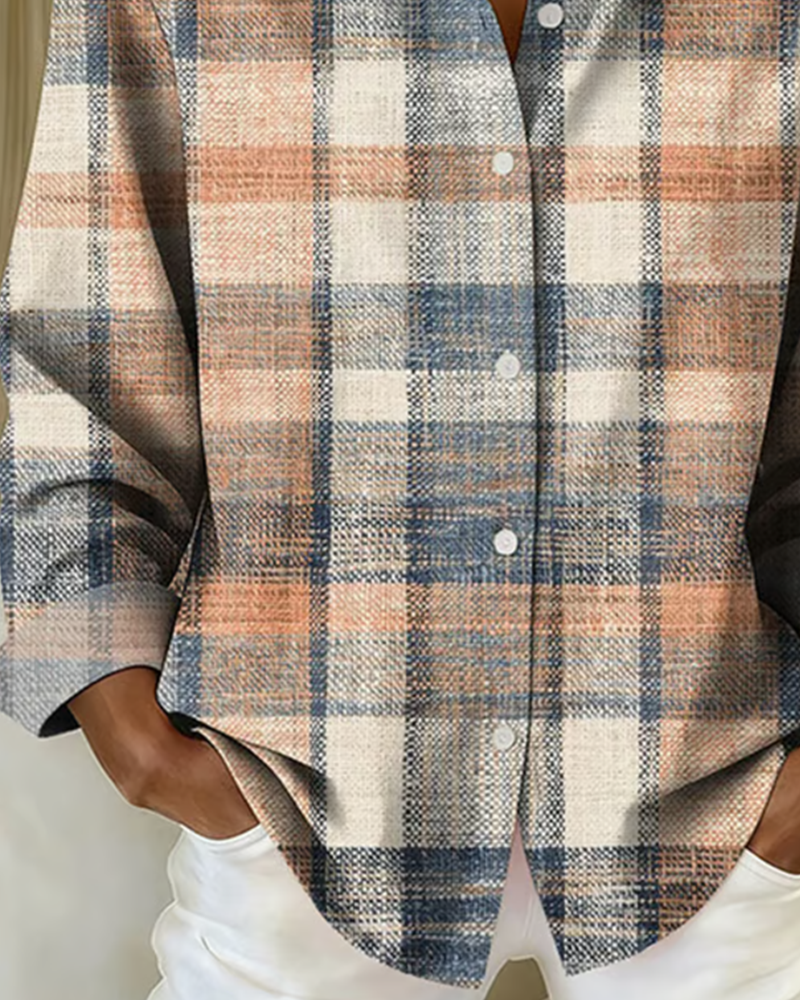 Vintage-stijl overhemd met ruitpatroon