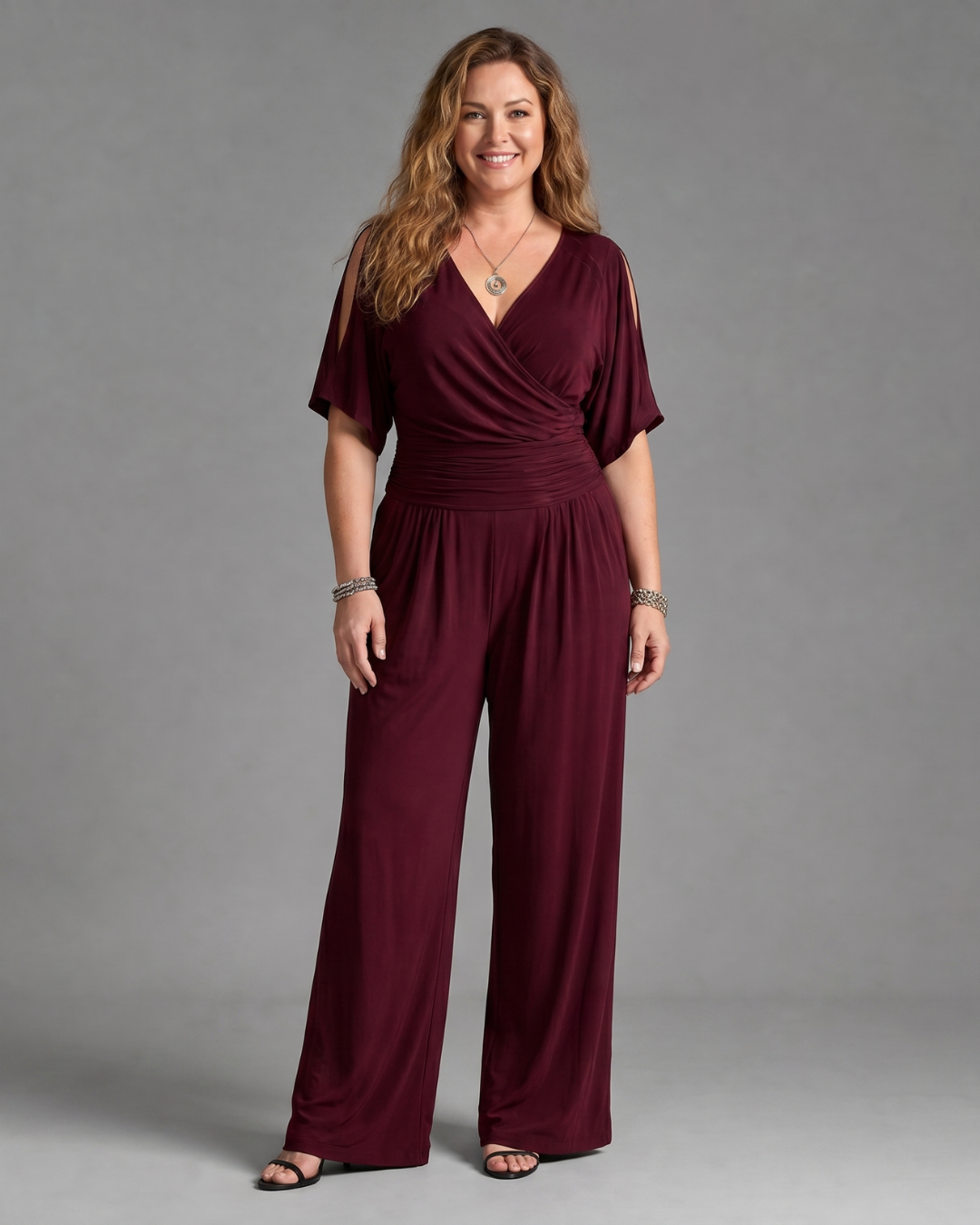 Nyxara | Koude Schouder Wrap Taille Relaxed Jumpsuit