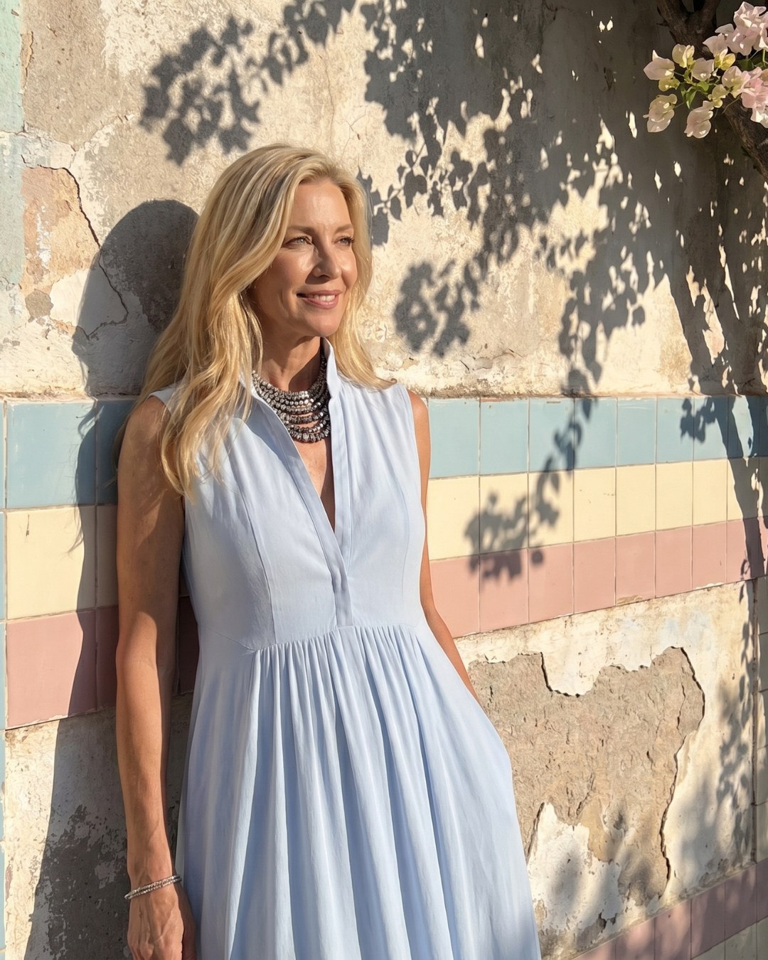 Virelia | Mouwloze Colbert Flowing Wide Leg Jumpsuit