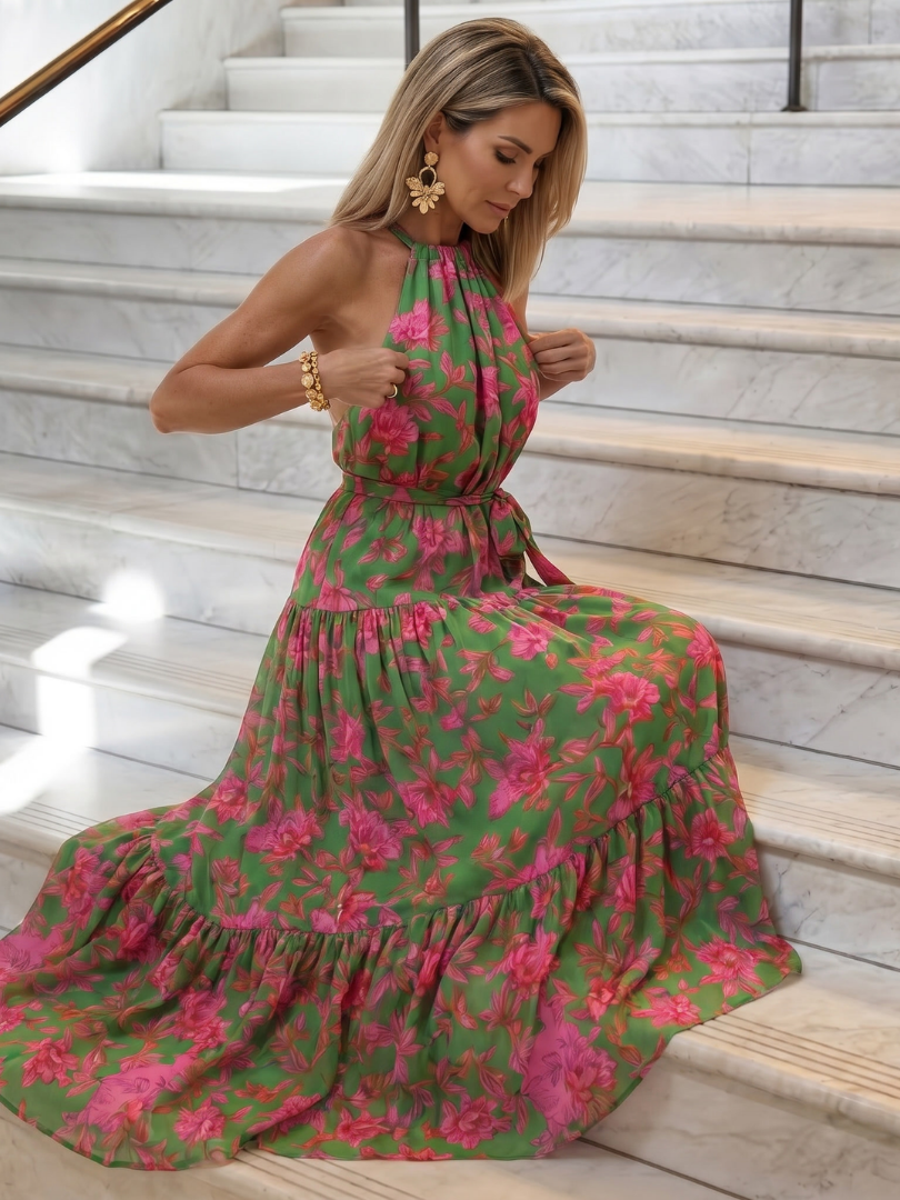 Rowen | Draped Halter Midi-jurk