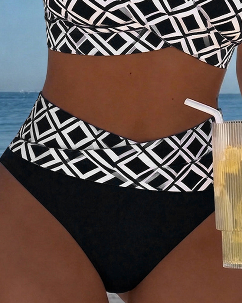 Bikini in Twee Stukken Met Bh Snit En Diamantmotief