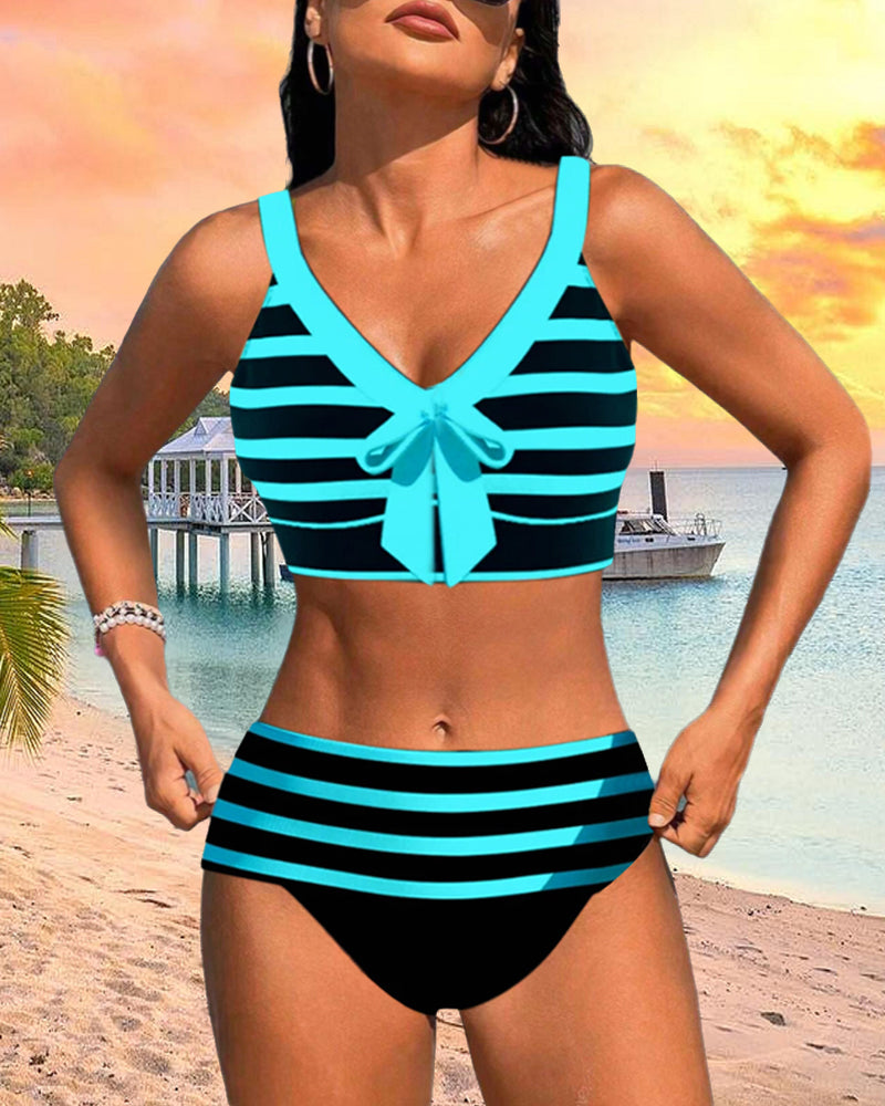 Bloom | Bikini met hoge taille in streepdesign