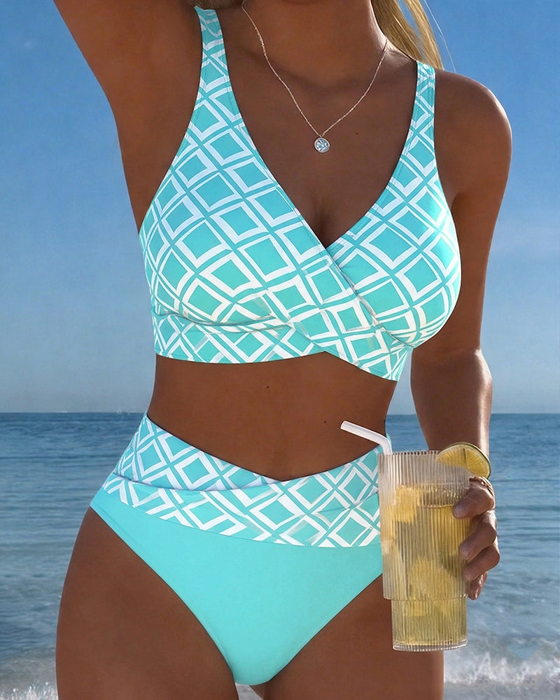 Bikini in Twee Stukken Met Bh Snit En Diamantmotief