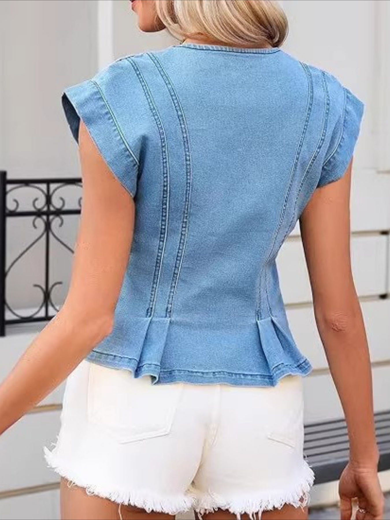 Viera | V-hals Denim Top
