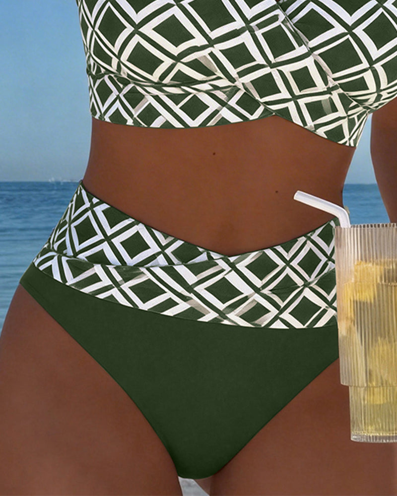 Bikini in Twee Stukken Met Bh Snit En Diamantmotief