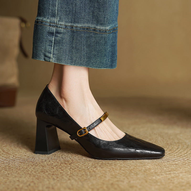 Marleon Leren Hakpumps