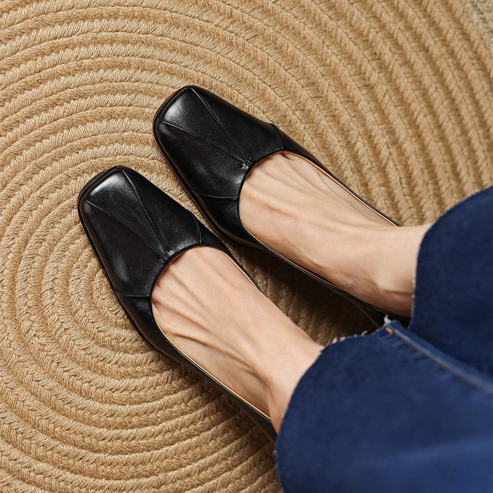 Marisol Leren Vierkante Pumps